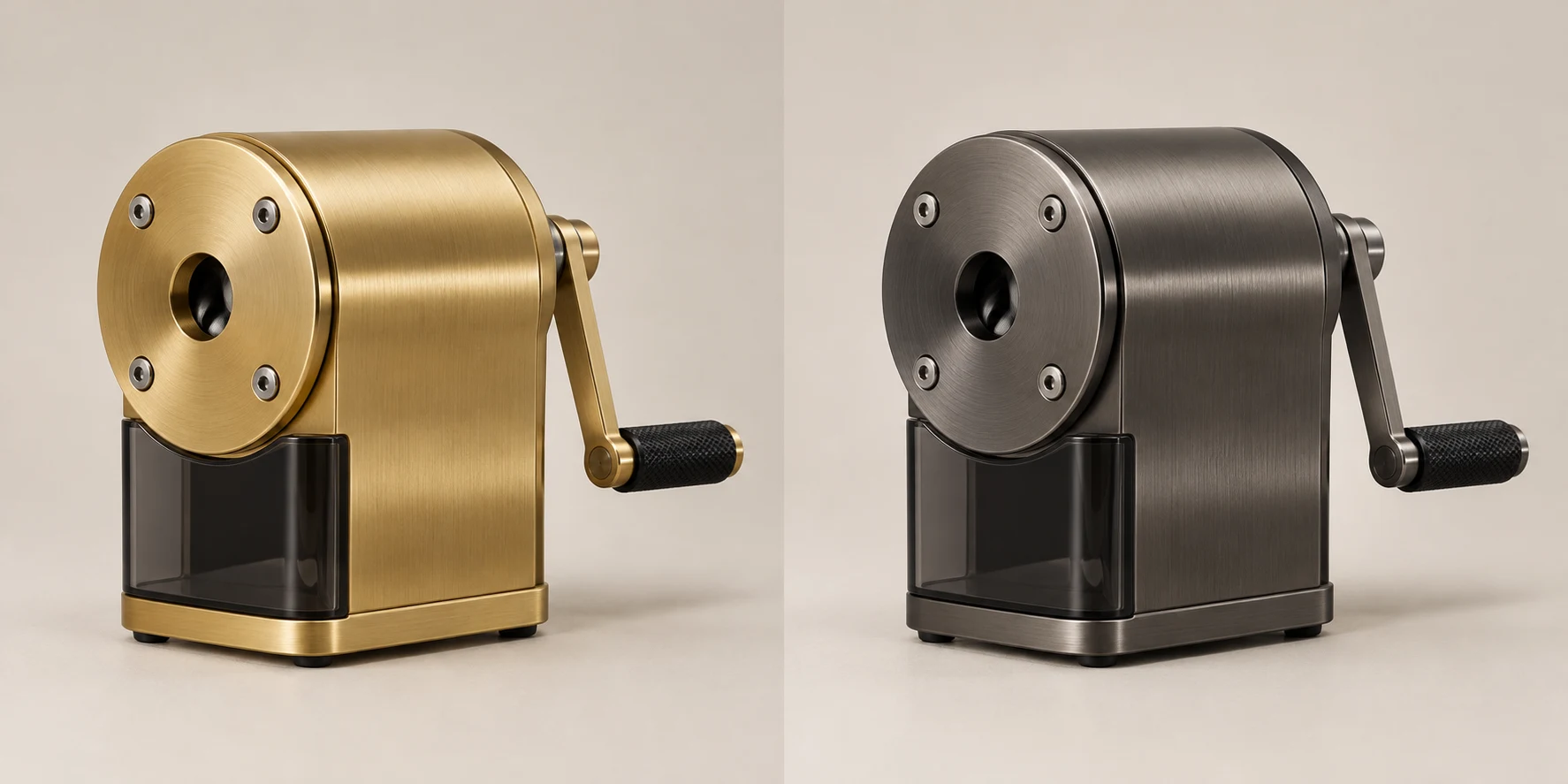 Atlas Barrel manual pencil sharpener in Brass